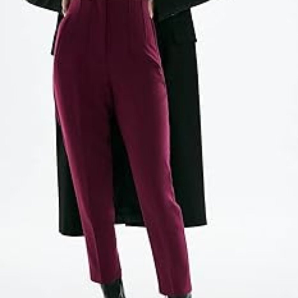 Zara Plum High Waisted Trouser Pants XS